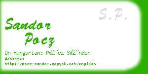 sandor pocz business card
