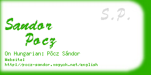 sandor pocz business card